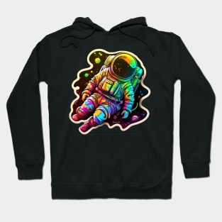 Colorful Space Astronaut Sticker #9 Hoodie